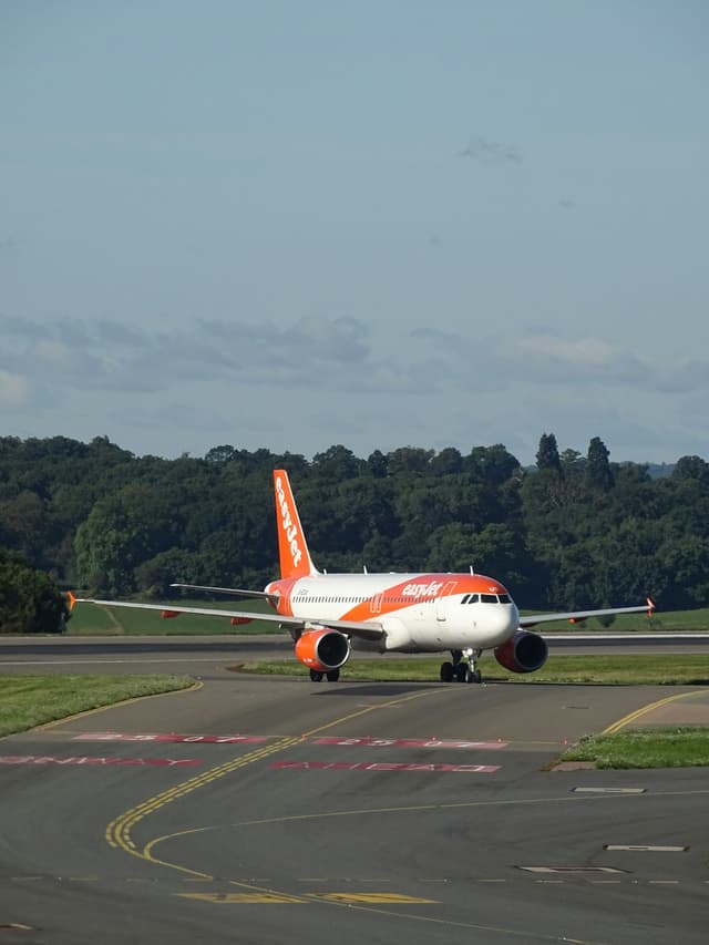 An easyJet flight at London Luton Airport