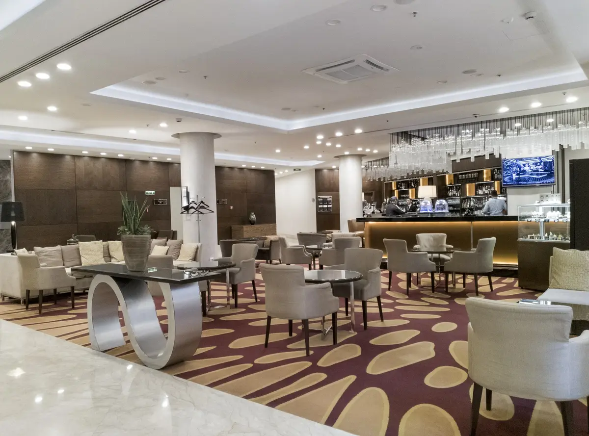 A hotel lounge and bar