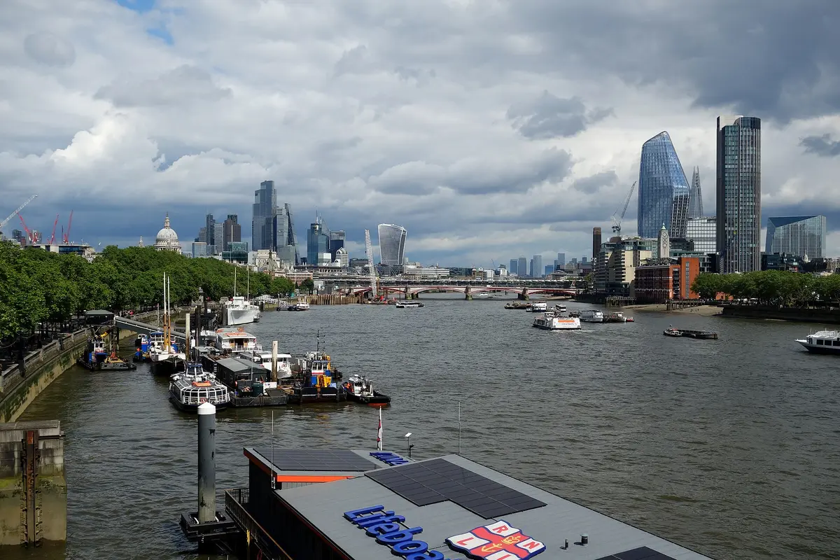 The Thames looking east towards the City of London