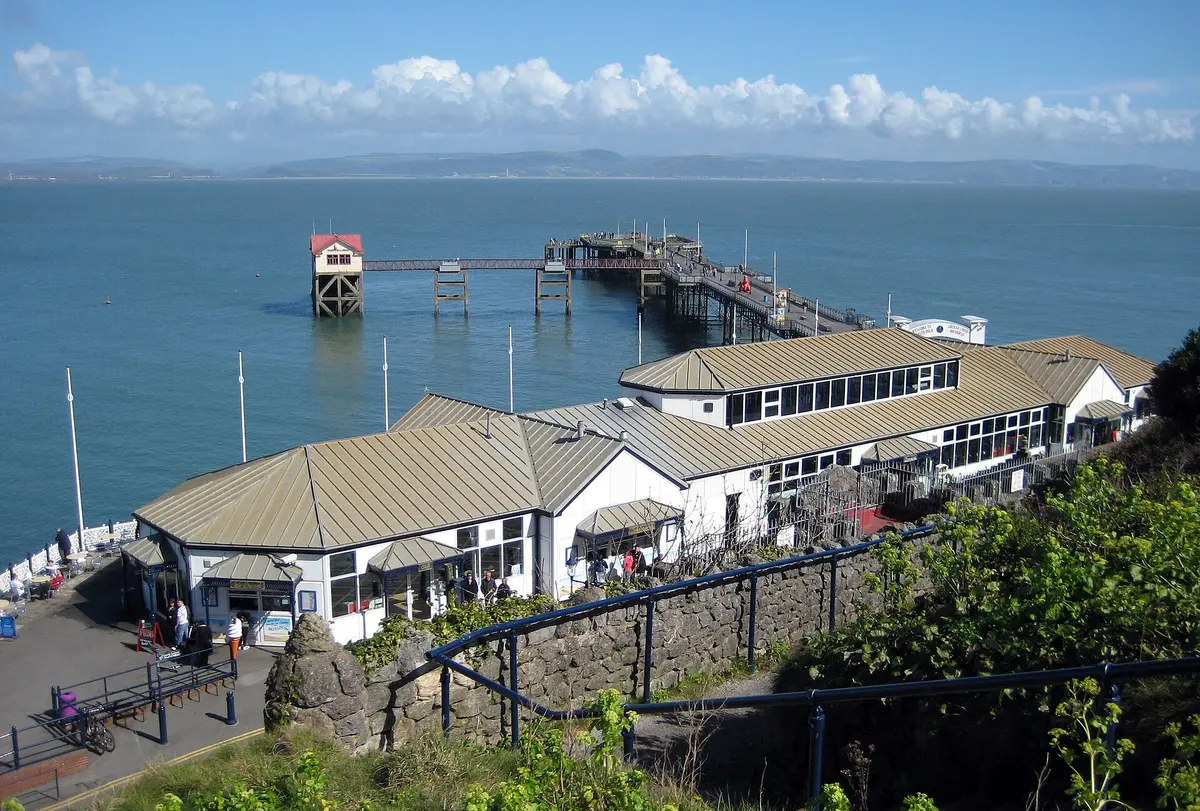Mumbles Pier reaching out into Swansea Bay